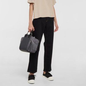 LOEWE Anagram Flap Sneakers in Black Canvas Size EU 38/US 8